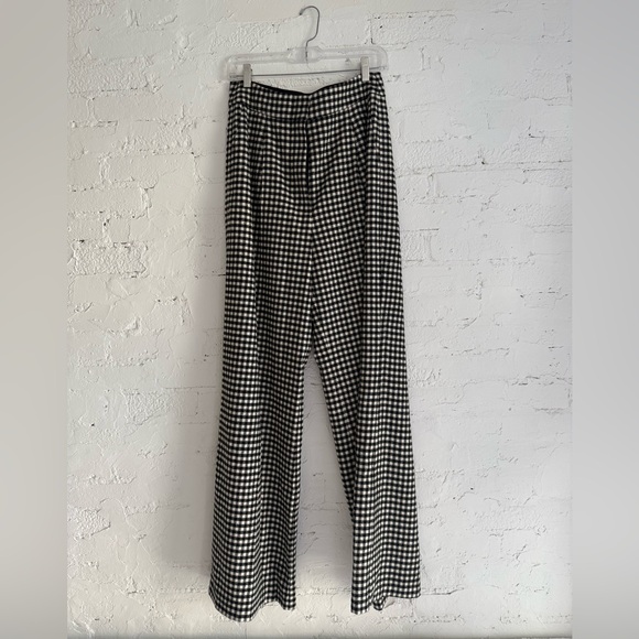 Ronny Kobo checkered pants. Long and wide leg.